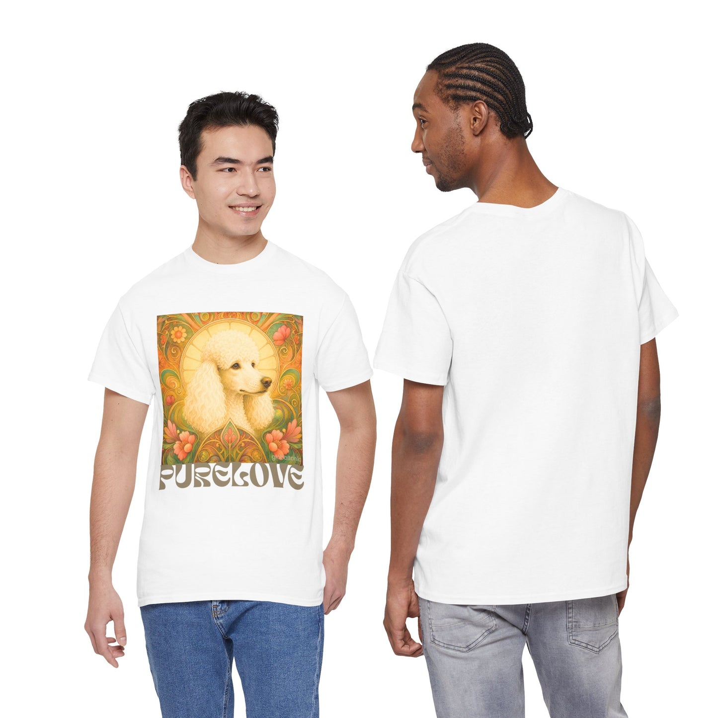 White Poodle Vintage Graphic T-Shirt – Unisex Cotton Tee for Dog Lovers