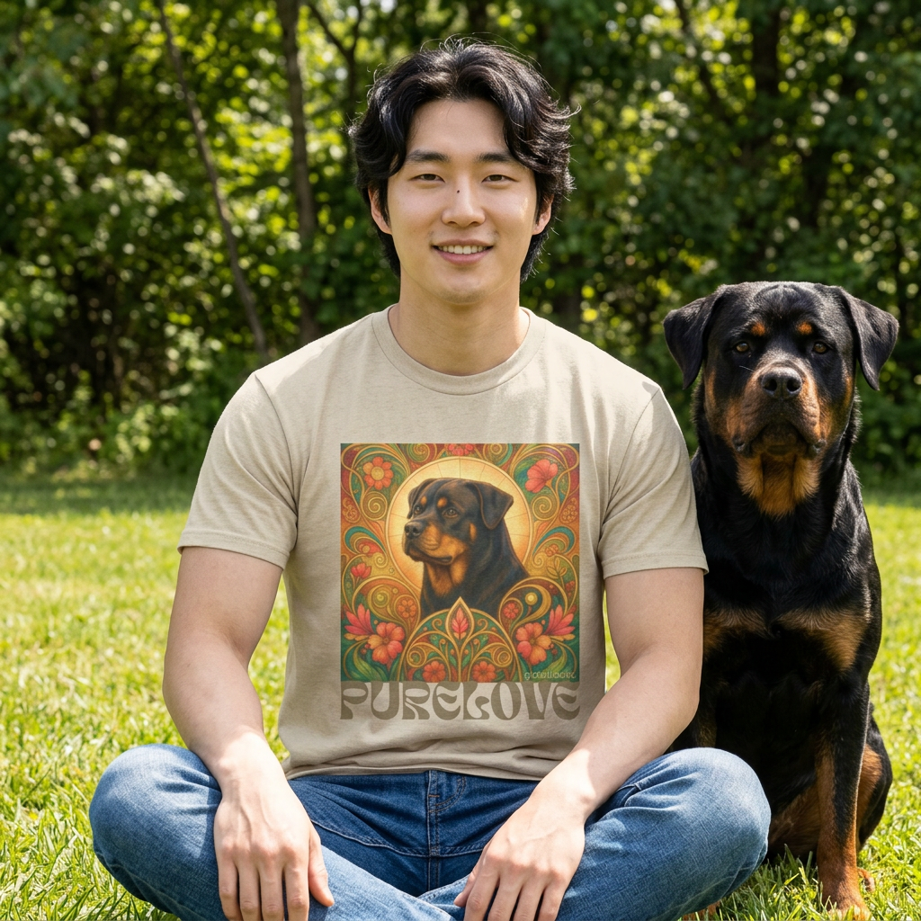 Rottweiler Buddha Vintage Graphic T-Shirt – Unisex Cotton Tee for Dog Lovers
