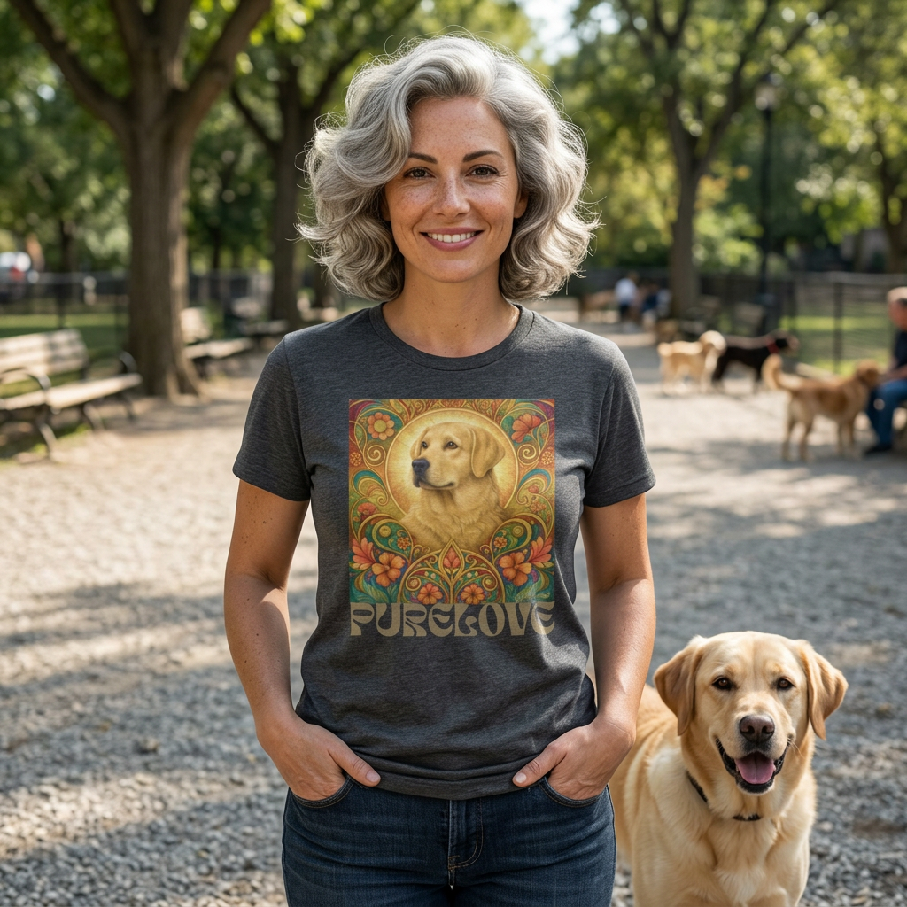 Golden Labrador Vintage Graphic T-shirt - Unisex Cotton Tee for Dog Lovers