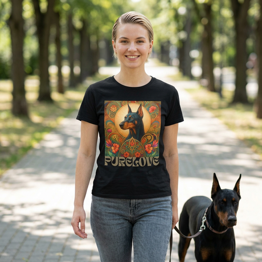 Doberman Vintage Graphic T-shirt - Unisex Cotton Tee for Dog Lovers