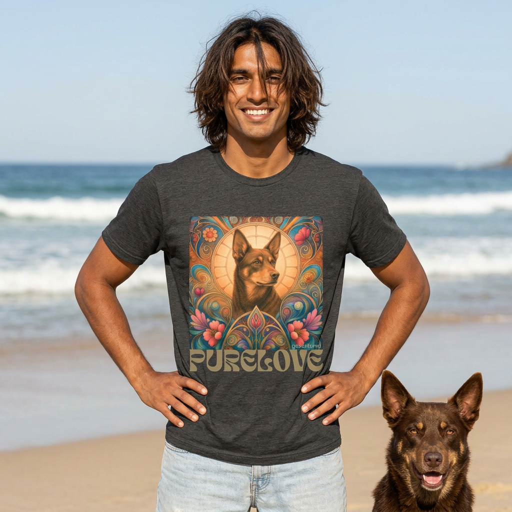 Kelpie Brown Vintage Graphic T-Shirt – Unisex Cotton Tee for Dog Lovers