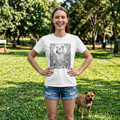 Staffy Tan Vintage Graphic T-Shirt – Unisex Cotton Tee for Dog Lovers (Black & White)