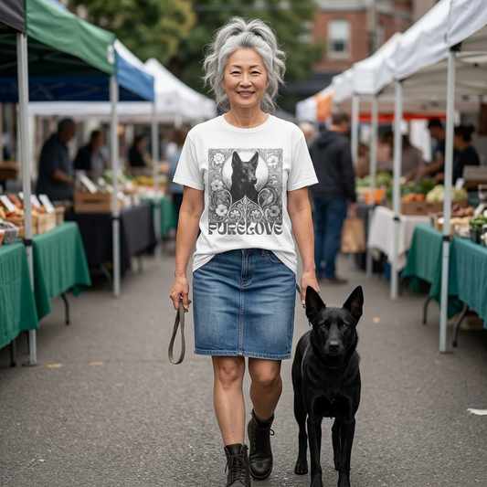 Kelpie Black Vintage Unisex Cotton Tee for Dog Lovers (Black & White)