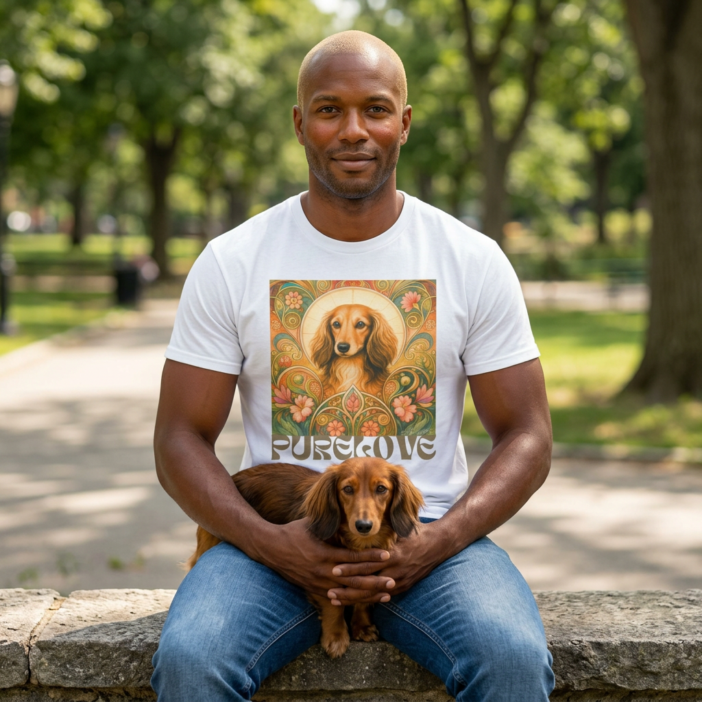 Dachshund Tan Longhair Vintage Graphic T-Shirt – Unisex Cotton Tee for Dog Lovers