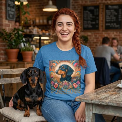 Dachshund Black Tan Vintage Graphic T-Shirt – Unisex Cotton Tee for Dog Lovers