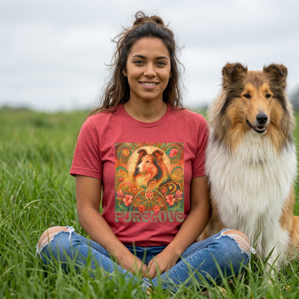 Collie Vintage Graphic T-shirt - Unisex Cotton Tee for Dog Lovers