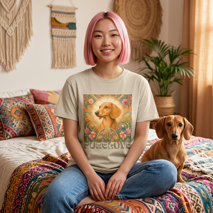 Dachshund Tan Vintage Graphic T-Shirt – Unisex Cotton Tee for Dog Lovers