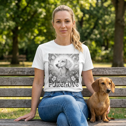 Dachshund Vintage Unisex Cotton Tee for Dog Lovers (Black & White)