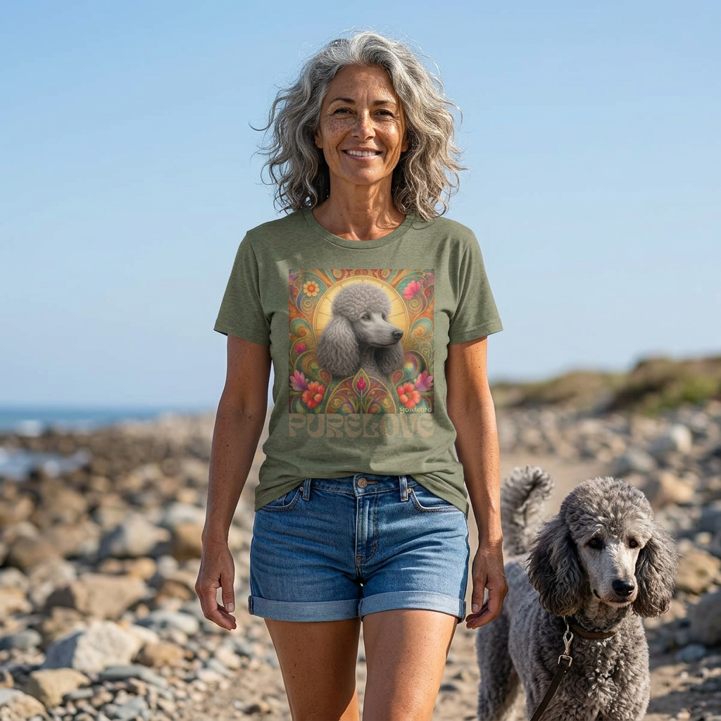 Poodle Grey Vintage Graphic T-Shirt – Unisex Cotton Tee for Dog Lovers
