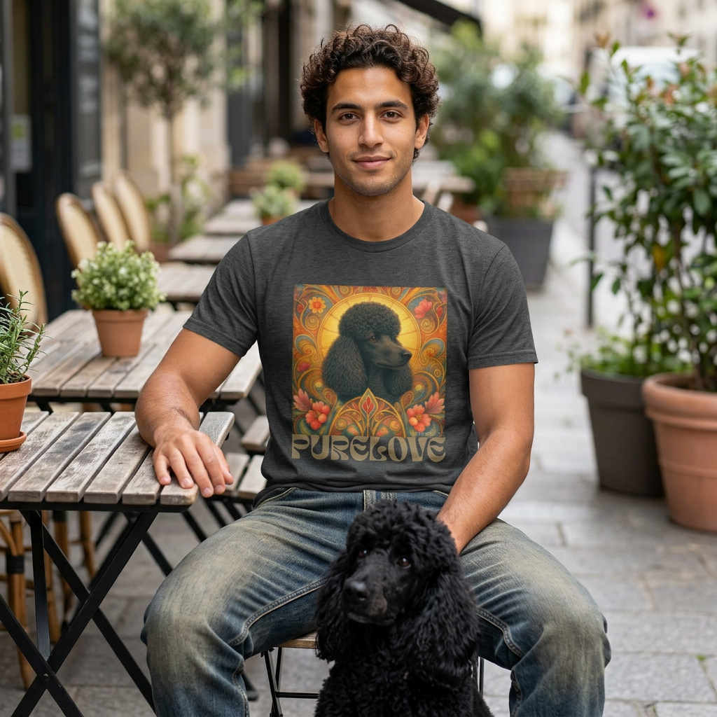 Poodle Black Vintage Graphic T-Shirt – Unisex Cotton Tee for Dog Lovers