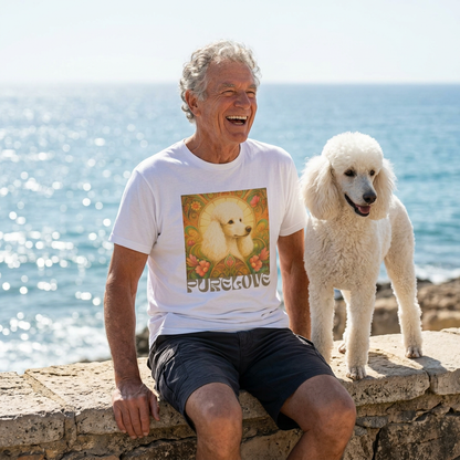 White Poodle Vintage Graphic T-Shirt – Unisex Cotton Tee for Dog Lovers