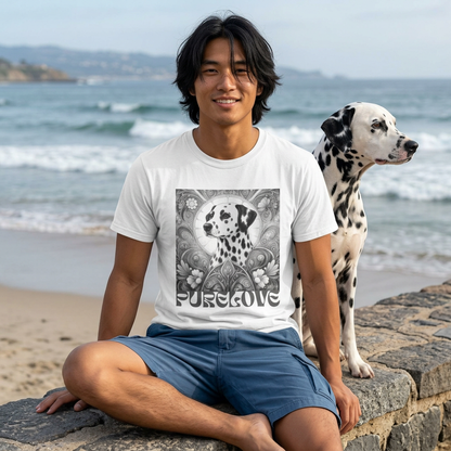 Dalmatian Vintage Unisex Cotton Tee for Dog Lovers (Black & White)