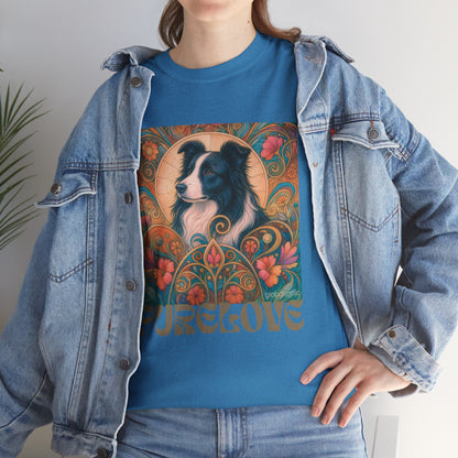 Border Collie (Black & White) Vintage Graphic T-Shirt – Unisex Cotton Tee for Dog Lovers