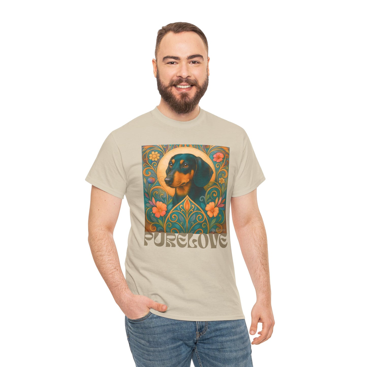 Dachshund Black Tan Shorthair Vintage Graphic T-shirt - Unisex Cotton Tee for Dog Lovers