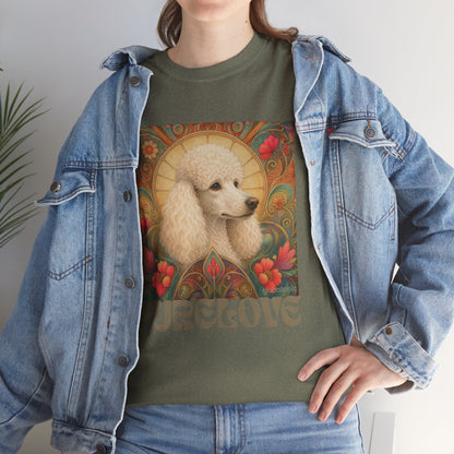 White Poodle Vintage Graphic T-Shirt – Unisex Cotton Tee for Dog Lovers