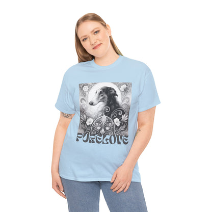 Borzoi Vintage Unisex Cotton Tee for Dog Lovers (Black & White)