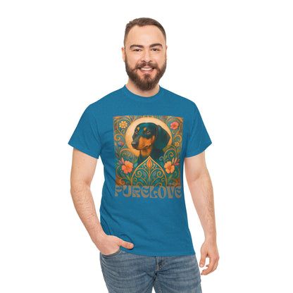 Dachshund Black Tan Shorthair Vintage Graphic T-shirt - Unisex Cotton Tee for Dog Lovers