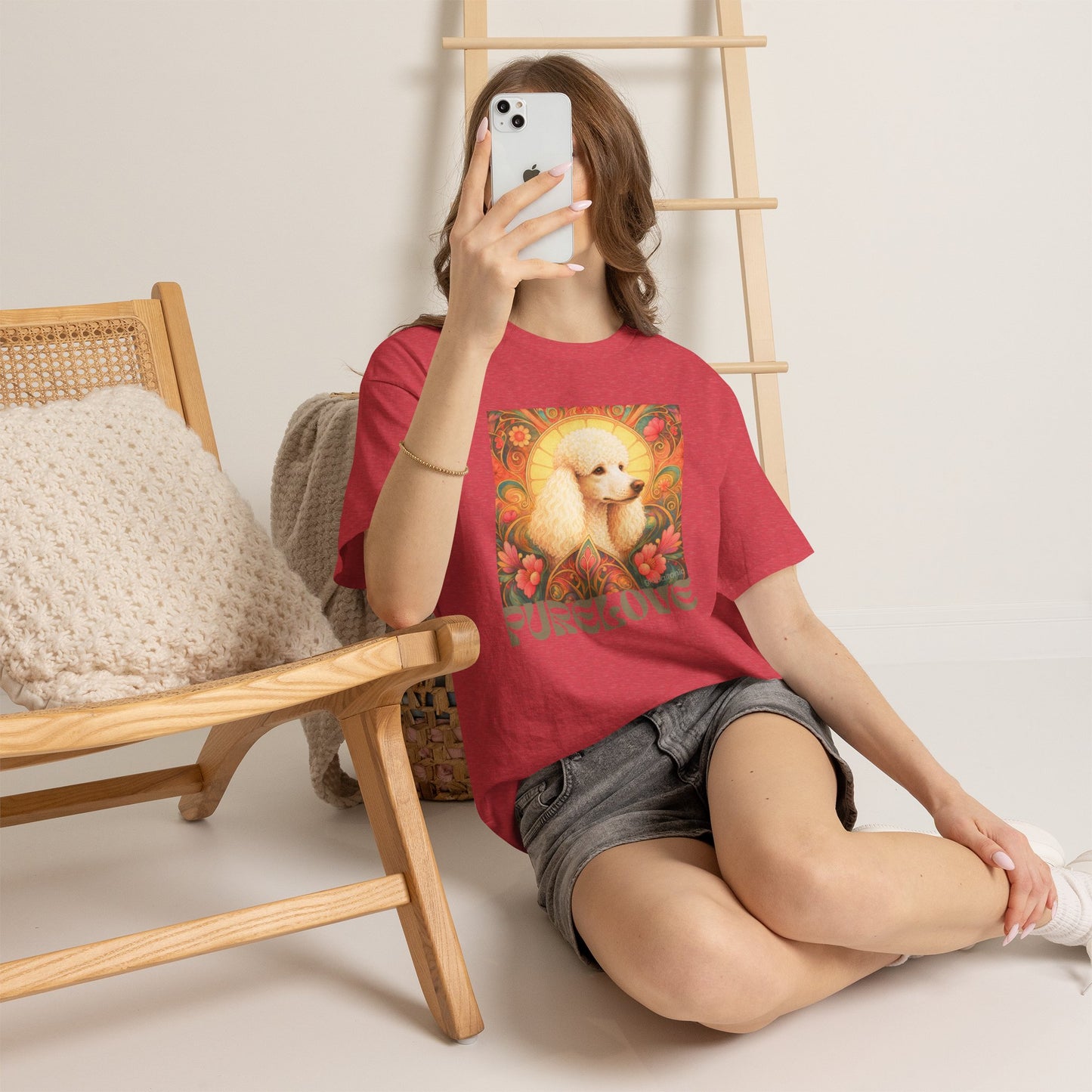 White Poodle Vintage Graphic T-Shirt – Unisex Cotton Tee for Dog Lovers