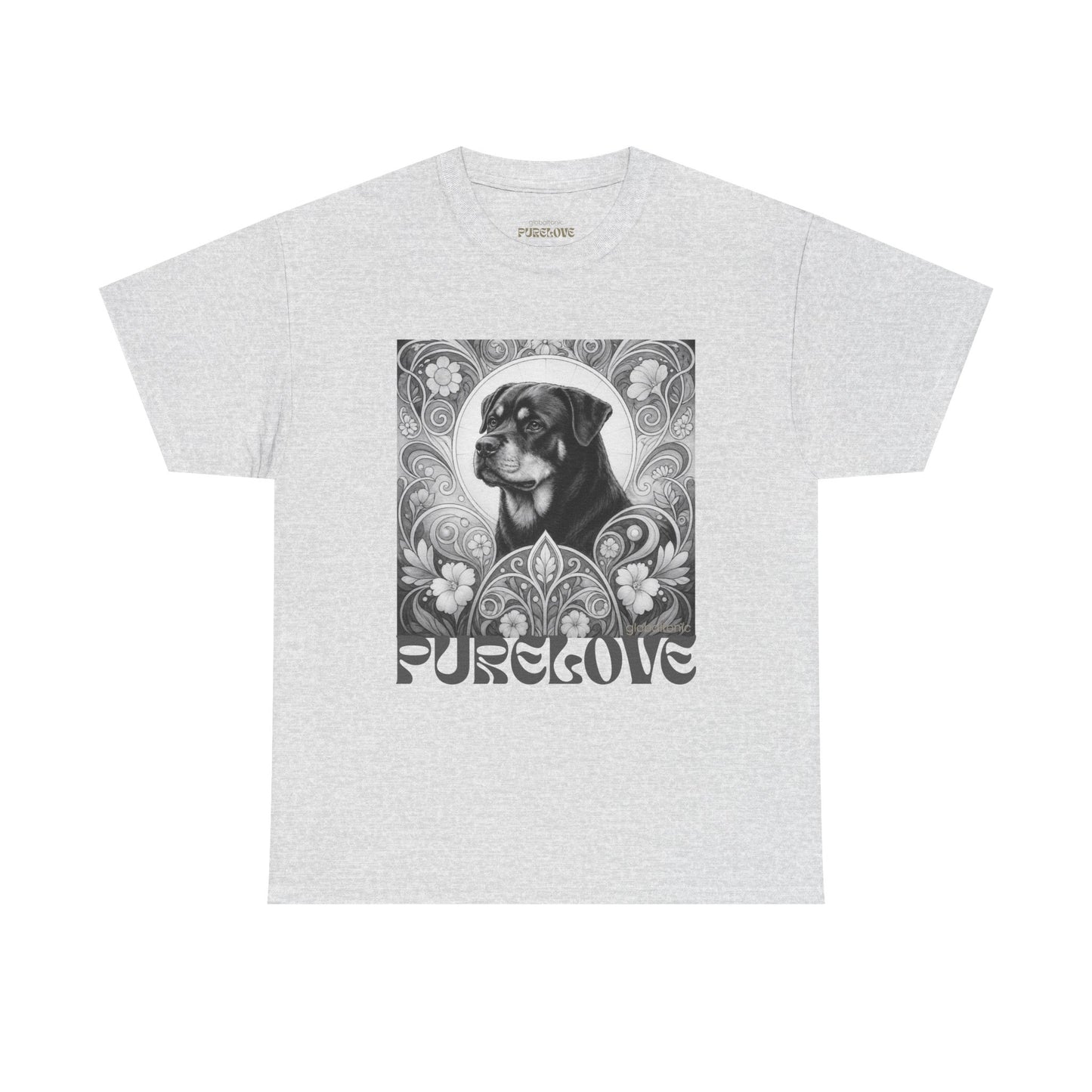 Rottweiler Buddha Vintage Unisex Cotton Tee for Dog Lovers (Black & White T-Shirt)