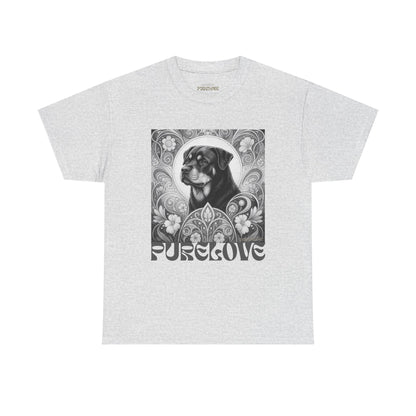 Rottweiler Buddha Vintage Unisex Cotton Tee for Dog Lovers (Black & White T-Shirt)