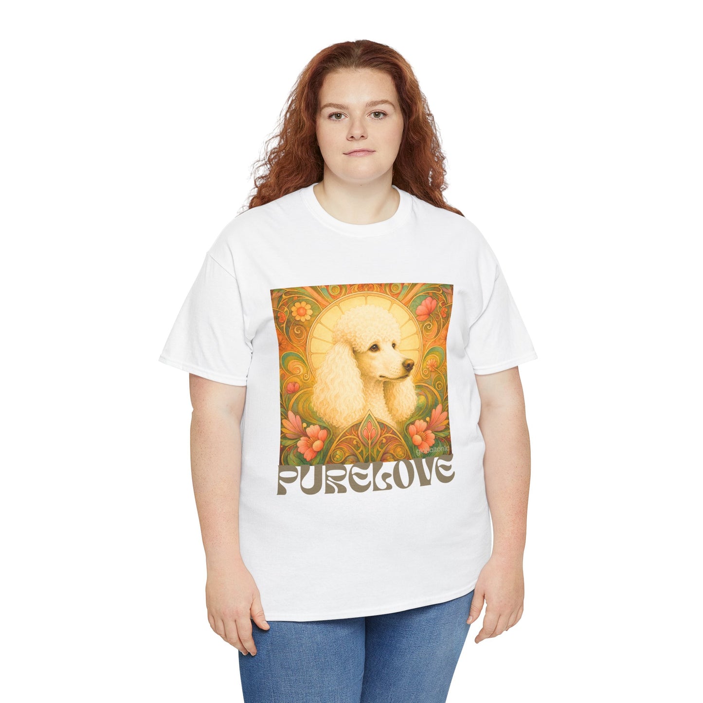 White Poodle Vintage Graphic T-Shirt – Unisex Cotton Tee for Dog Lovers