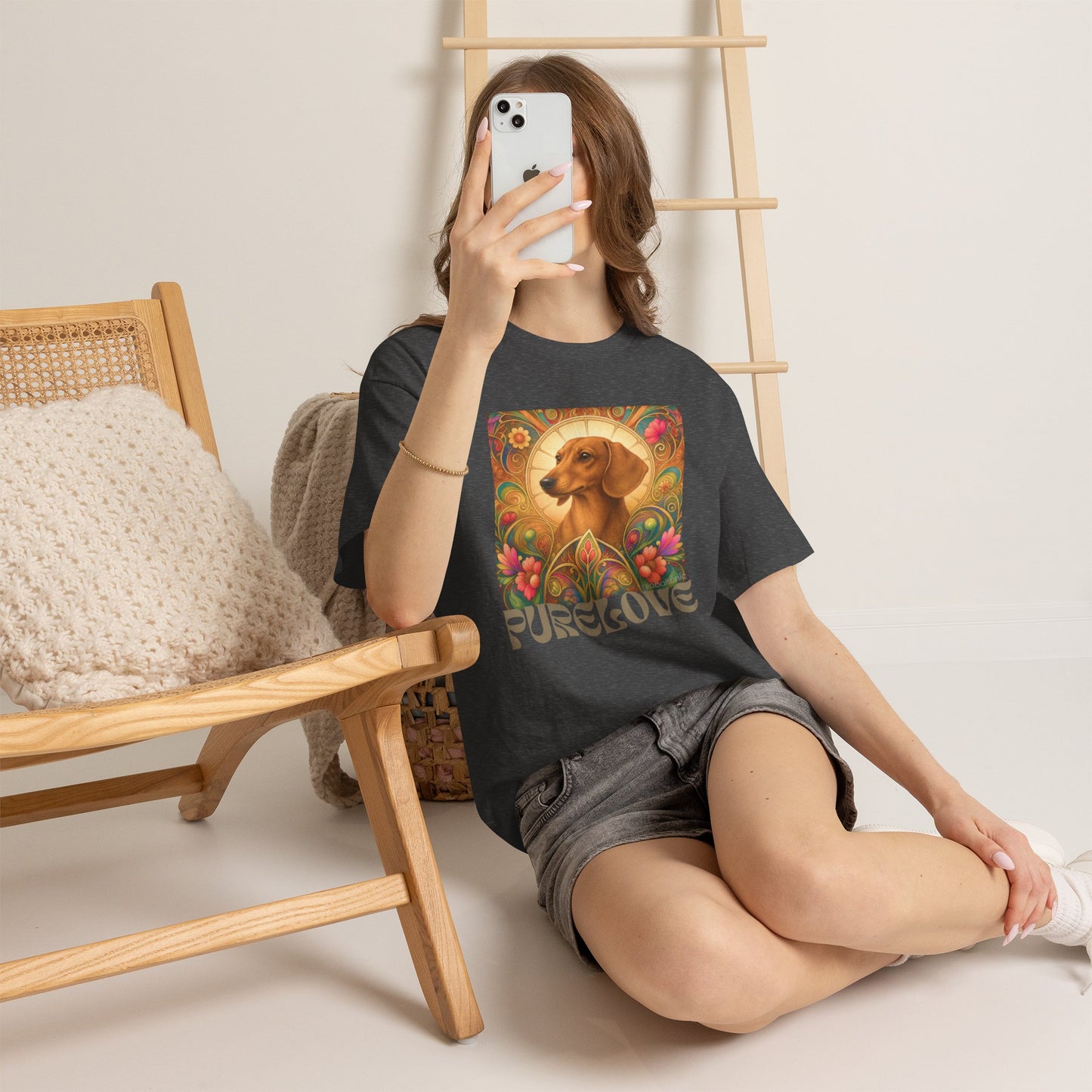 Dachshund Tan Vintage Graphic T-Shirt – Unisex Cotton Tee for Dog Lovers
