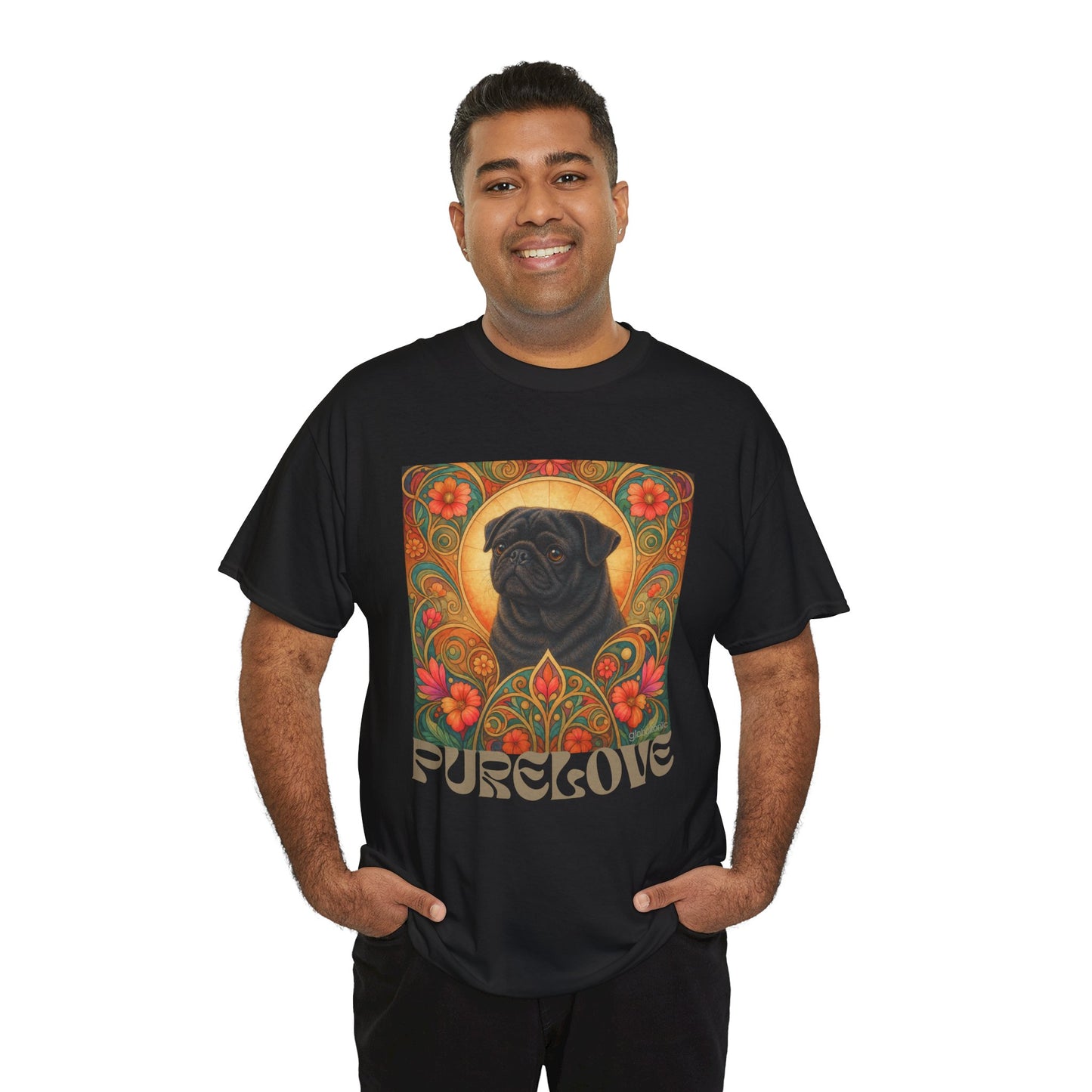 Pug Black Vintage Graphic T-Shirt – Unisex Cotton Tee for Dog Lovers