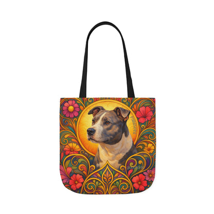 Staffy Grey & White All-Over Print Canvas Tote Bag – Colourful Artistic Dog Lover Gift