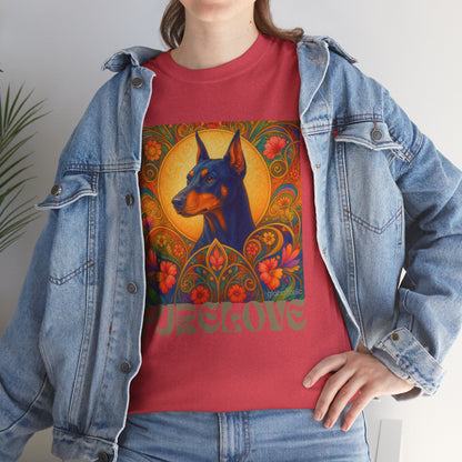 Doberman Vintage Graphic T-shirt - Unisex Cotton Tee for Dog Lovers