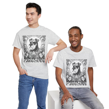 Schnauzer Vintage Unisex Cotton Tee for Dog Lovers (Black & White)