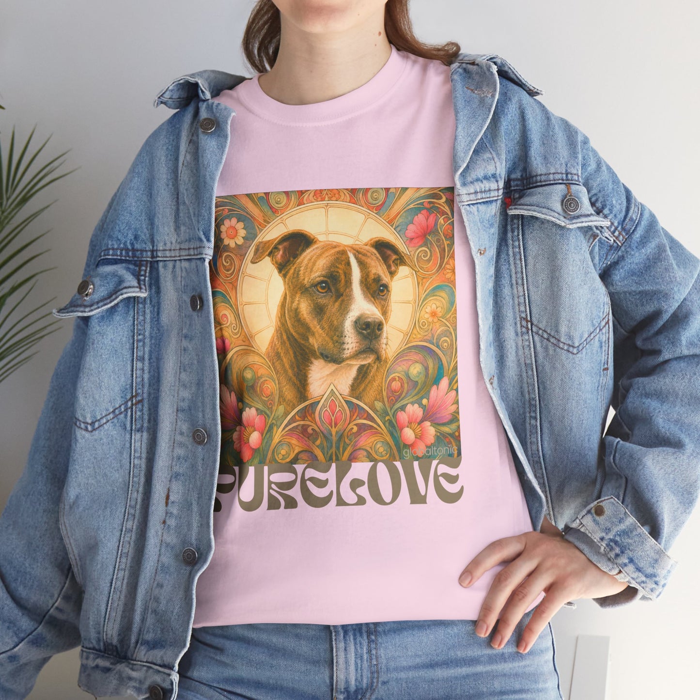 Staffy (Coco) Bull Terrier Vintage Unisex Cotton Tee for Dog Lovers