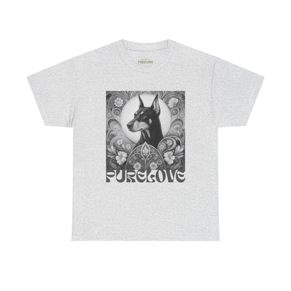 Doberman Vintage Unisex Cotton Tee for Dog Lovers (Black & White)