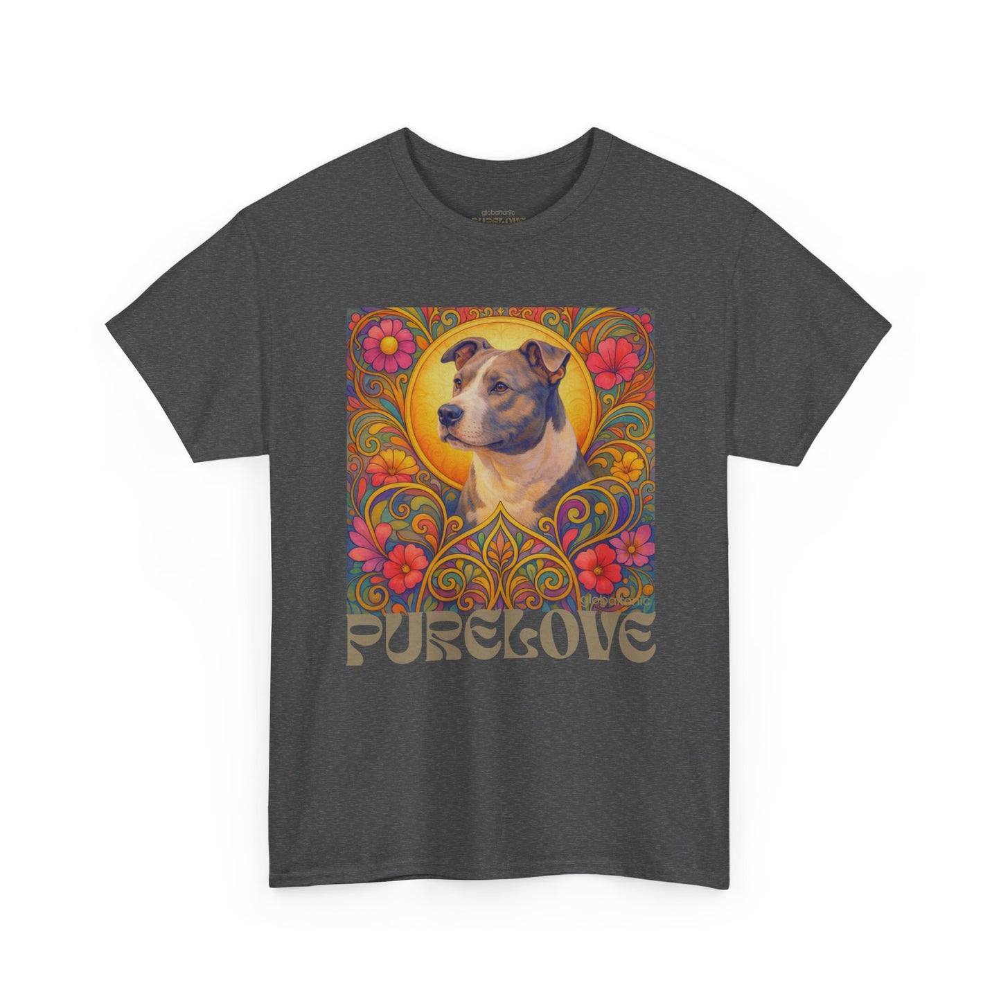 Staffy Grey & White Vintage Graphic T-Shirt – Unisex Cotton Tee for Dog Lovers
