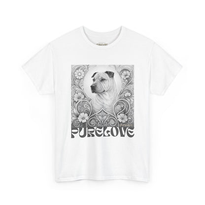 Shar Pei Vintage Graphic T-Shirt – Unisex Cotton Tee for Dog Lovers (Black & White)