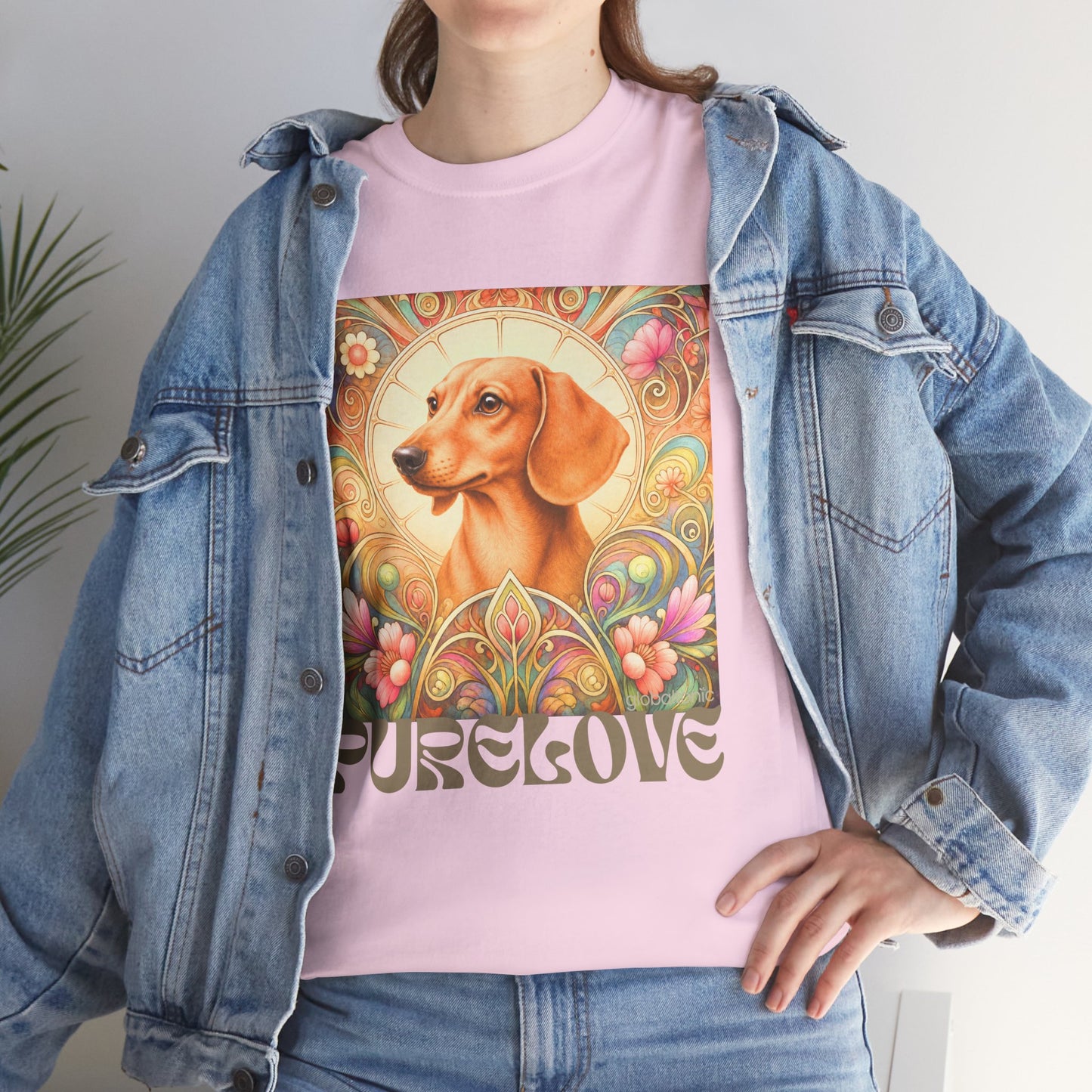 Dachshund Tan Vintage Graphic T-Shirt – Unisex Cotton Tee for Dog Lovers