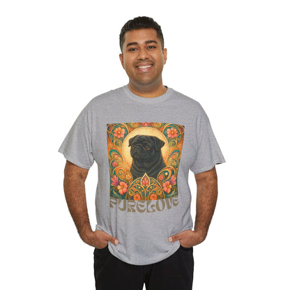 Pug Black Vintage Graphic T-Shirt – Unisex Cotton Tee for Dog Lovers
