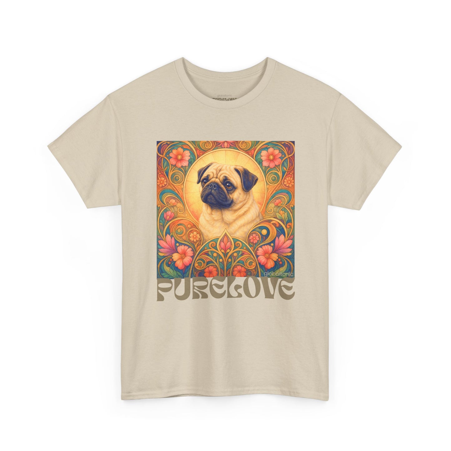 Pug Tan Vintage Graphic T-Shirt – Unisex Cotton Tee for Dog Lovers