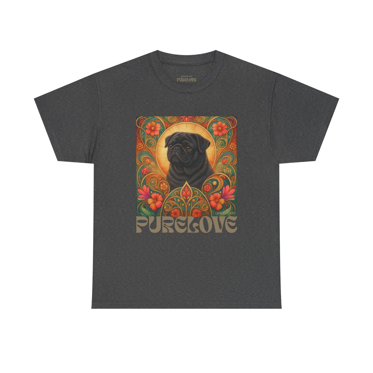 Pug Black Vintage Graphic T-Shirt – Unisex Cotton Tee for Dog Lovers