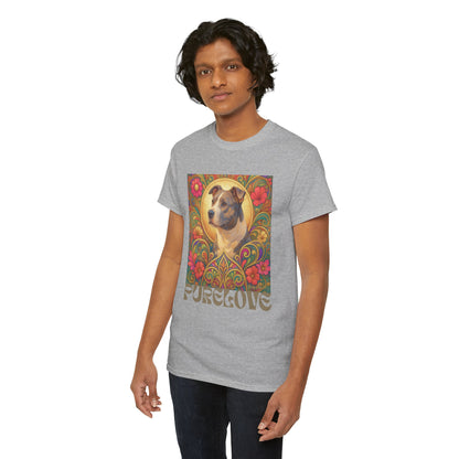 Staffy Grey & White Vintage Graphic T-Shirt – Unisex Cotton Tee for Dog Lovers