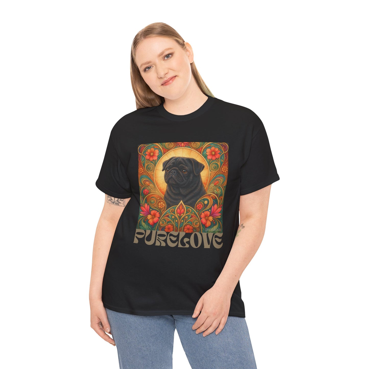 Pug Black Vintage Graphic T-Shirt – Unisex Cotton Tee for Dog Lovers