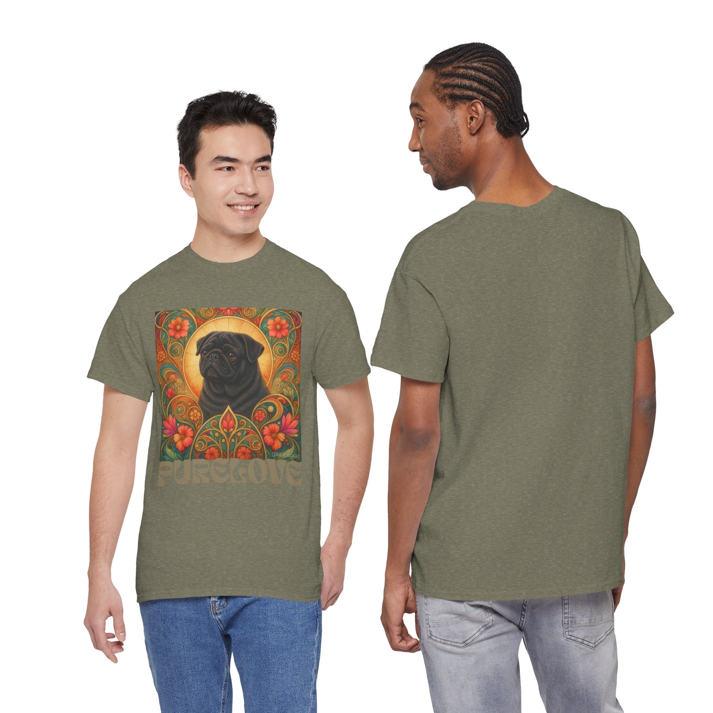 Pug Black Vintage Graphic T-Shirt – Unisex Cotton Tee for Dog Lovers