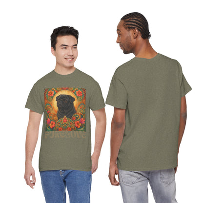 Pug Black Vintage Graphic T-Shirt – Unisex Cotton Tee for Dog Lovers