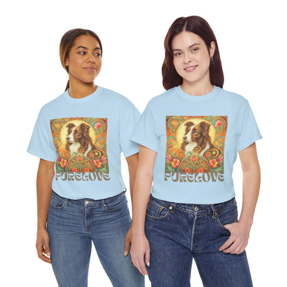 Border Collie (Chocolate & White) Vintage Graphic T-Shirt – Unisex Cotton Tee for Dog Lovers