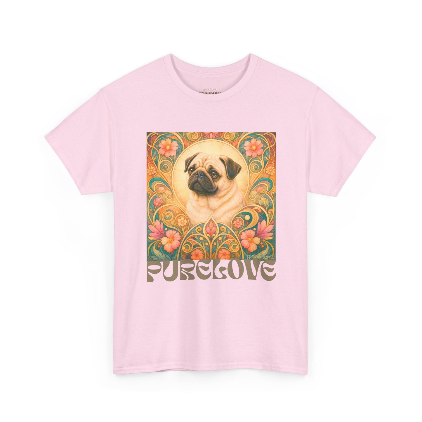 Pug Tan Vintage Graphic T-Shirt – Unisex Cotton Tee for Dog Lovers
