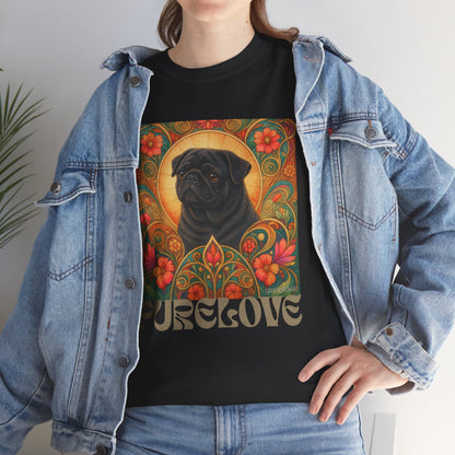 Pug Black Vintage Graphic T-Shirt – Unisex Cotton Tee for Dog Lovers