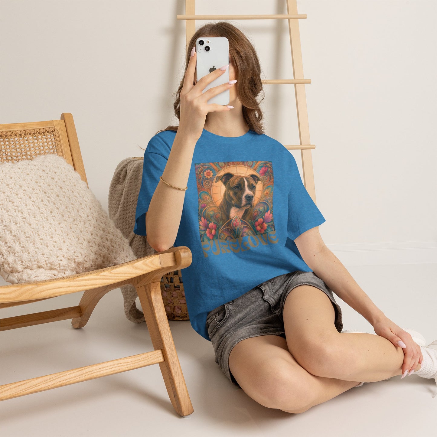 Staffy (Coco) Bull Terrier Vintage Unisex Cotton Tee for Dog Lovers