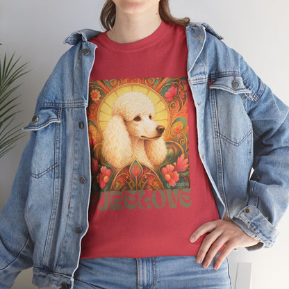 White Poodle Vintage Graphic T-Shirt – Unisex Cotton Tee for Dog Lovers