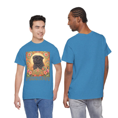 Pug Black Vintage Graphic T-Shirt – Unisex Cotton Tee for Dog Lovers