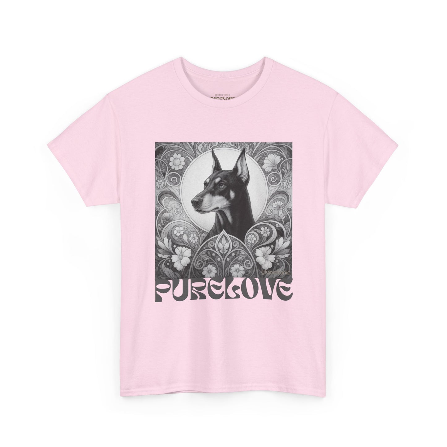 Doberman Vintage Unisex Cotton Tee for Dog Lovers (Black & White)