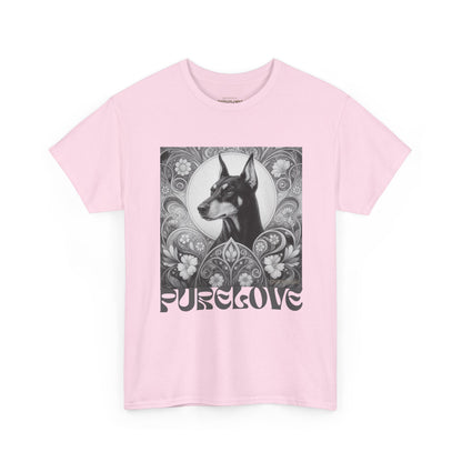 Doberman Vintage Unisex Cotton Tee for Dog Lovers (Black & White)